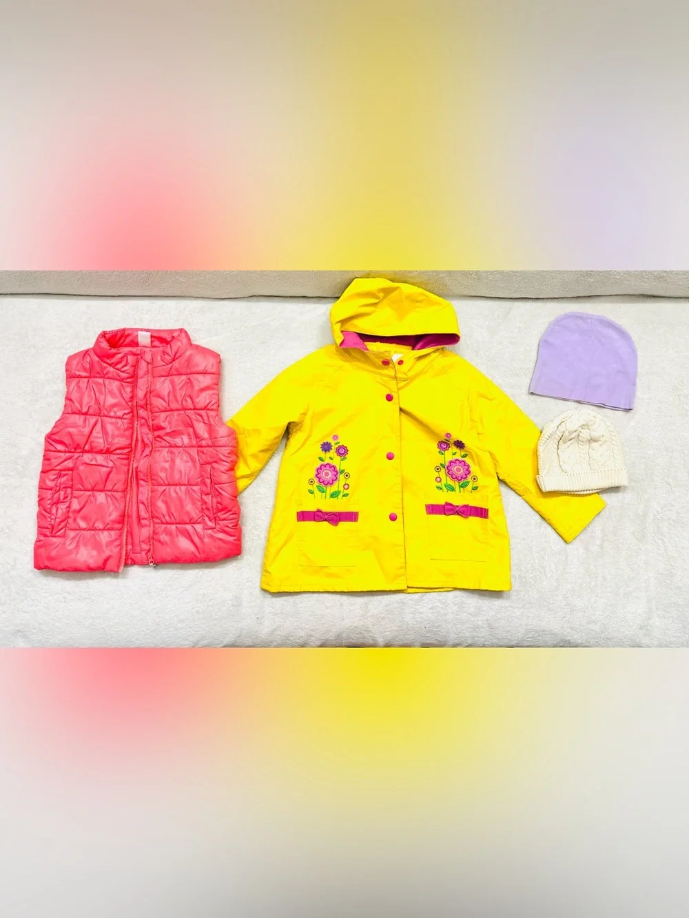 Lot Girls Vest & Raincoat Size 3/4T Years Excellent Condition